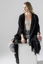 Load image into Gallery viewer, Fringe Ruana Style Shawl Cardigan