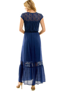 MAXI WITH CROCHET CONTRAST AND BUTTONS