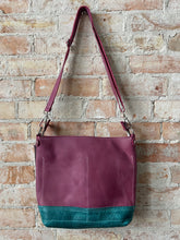 Load image into Gallery viewer, Turquoise + Raspberry Tote With Wallet Ticket
