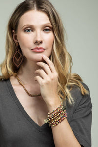 Multi Tone Seed Bead Set Bracelet