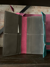 Load image into Gallery viewer, Turquoise + Raspberry Tote With Wallet Ticket