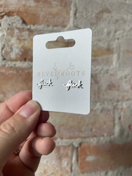 Stainless Steel F*** Earrings