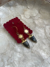 Load image into Gallery viewer, Labradorite Burst Earrings