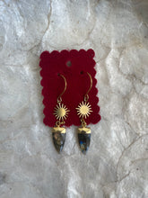 Load image into Gallery viewer, Labradorite Burst Earrings