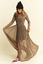Load image into Gallery viewer, ANIMAL PRINT MESH MAXI DRESS