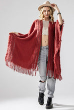 Load image into Gallery viewer, Fringe Ruana Style Shawl Cardigan