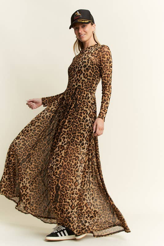 ANIMAL PRINT MESH MOCK
